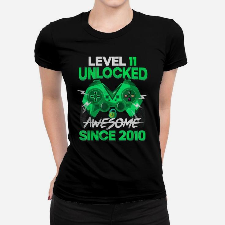 11 Yrs Old Gift Boy Level 11 Unlocked Awesome 2010 Birthday Women T-shirt