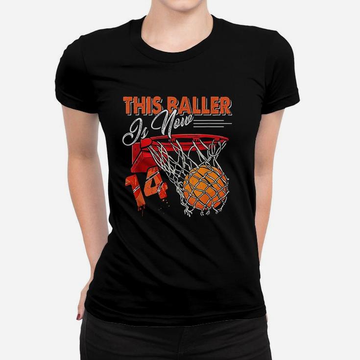 14th Birthday Basketball Funny 14 Years Old Women T-shirt