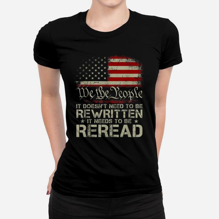 1776 Usa Flag We The People It Doesn't Need To Be Rewritten Women T-shirt