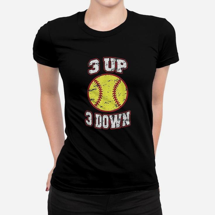 3 Up 3 Down Softball Fun Cute For Moms Dads Gifts Women T-shirt