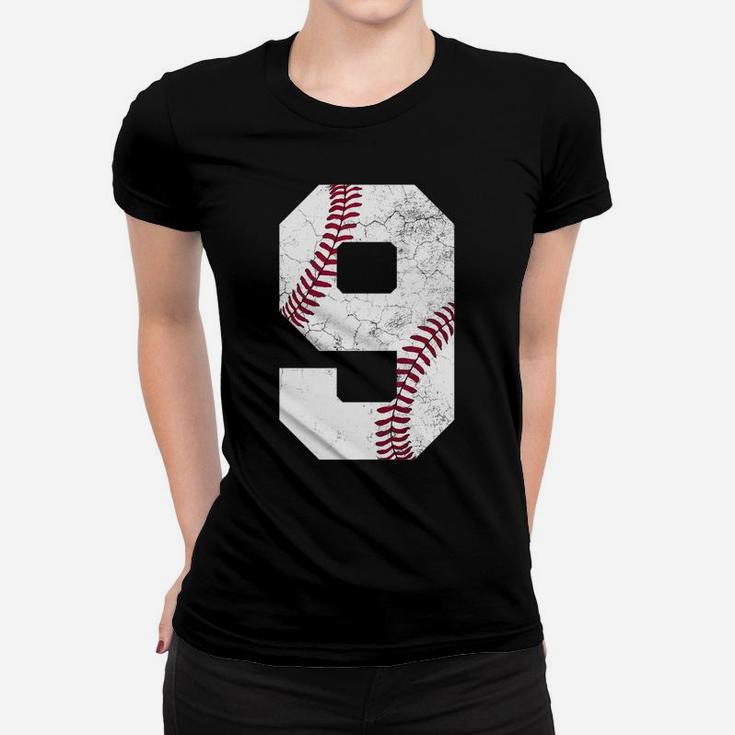 9th Birthday Baseball Boys Nine Number 9 Ninth Gif Women T-shirt