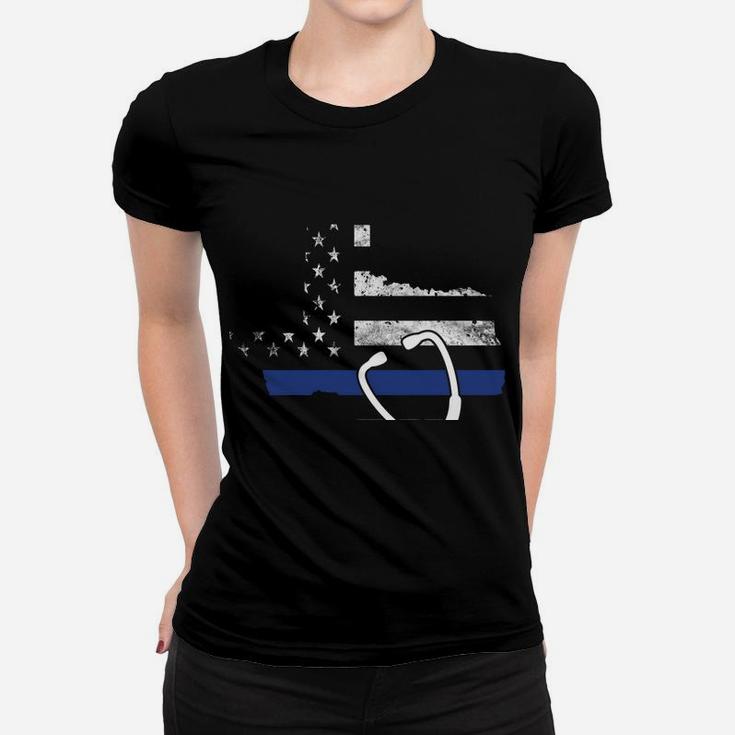 American Flag Texas With Police Thin Blue Line Nurse Rn Lvn Sweatshirt Women T-shirt