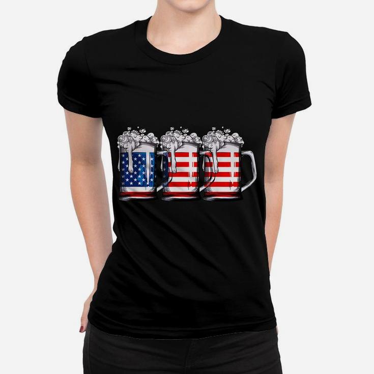 Beer American Flag T Shirt 4Th Of July Men Women Merica Usa Women T-shirt