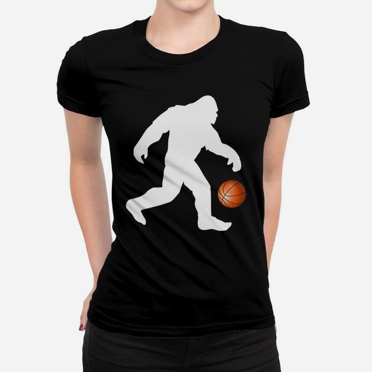 Bigfoot Playing Basketball Shirt, Funny Novelty Tee Women T-shirt