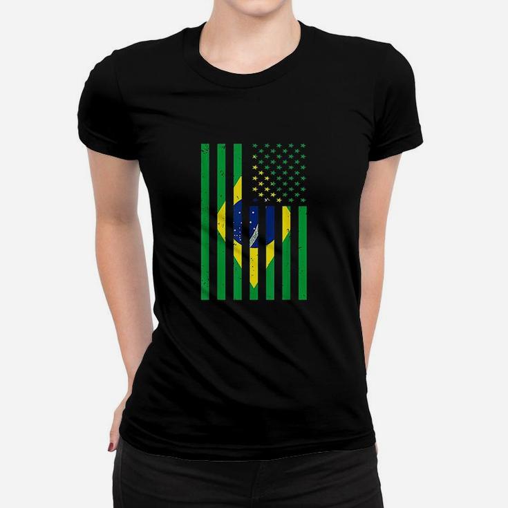 Brazil Brasil Soccer Usa America Flag Jersey Women T-shirt