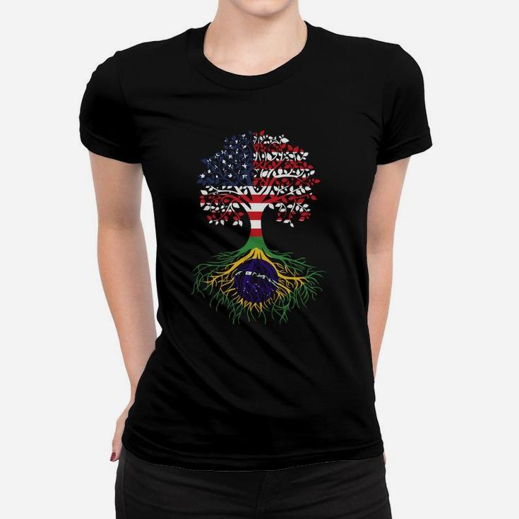 Brazilian Roots American Grown Tree Flag Sweatshirt Women T-shirt