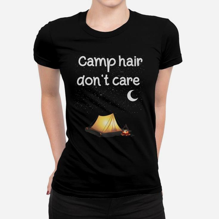 Camp Hair Don't Care Camping Camper Women Girls Kids Gift Women T-shirt