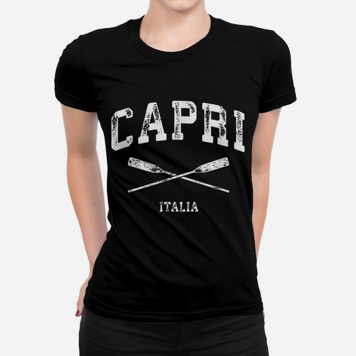 Capri Italy Vintage Nautical Crossed Oars Women T-shirt