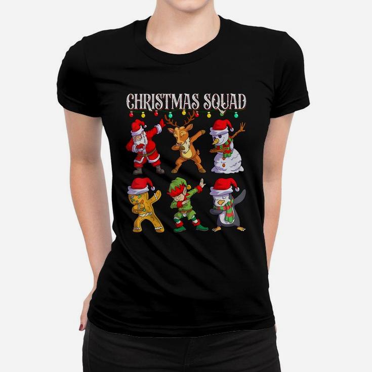 Christmas Dab Santa Friends Matching Family Christmas Squad Women T-shirt