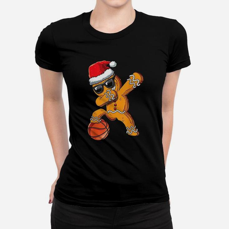 Christmas Dabbing Gingerbread Man Dab Cool Basketball Gift Women T-shirt