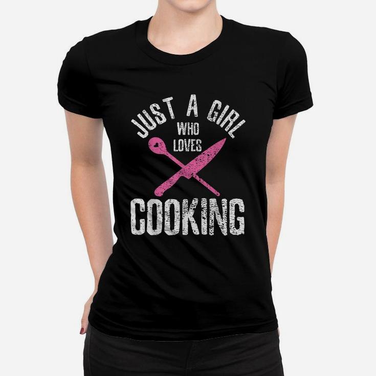 Cook Just A Girl Who Loves Cooking Chef Vintage Women T-shirt