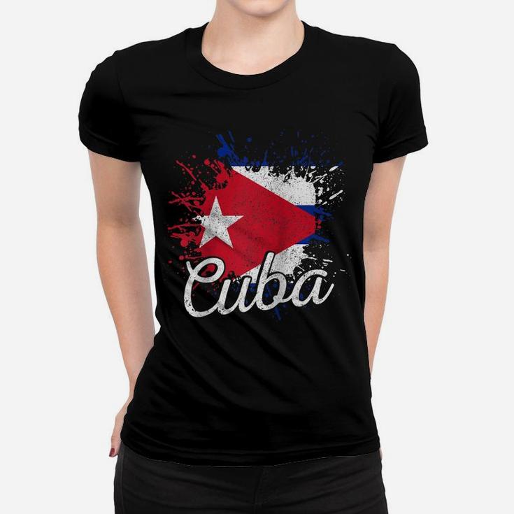 Cuba Patriotic Cuban Pride Flag Patriotic Cuba Raglan Baseball Tee Women T-shirt