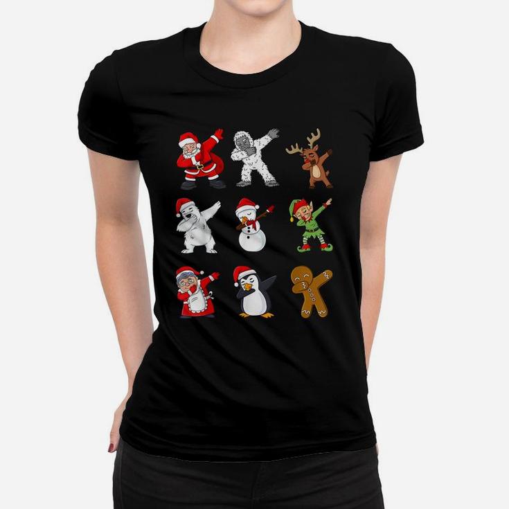 Dabbing Santa Claus And Friends Christmas Boys Girls Women T-shirt