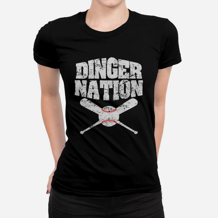 Dinger Nation Baseball T Shirt Black Youth B073w43g1z 1 Women T-shirt