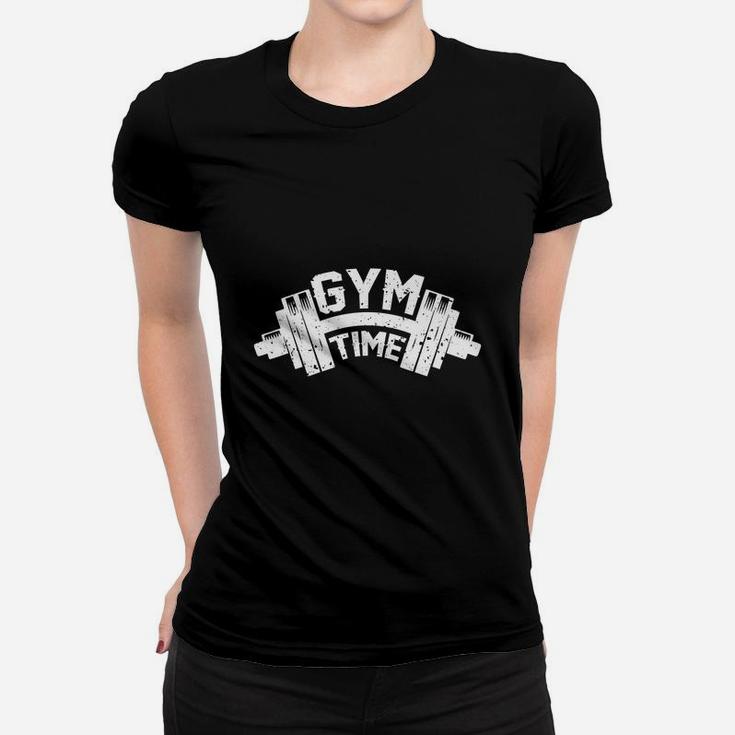 Dumbbell Gym Time For Body Fitting Lovers Ladies Tee