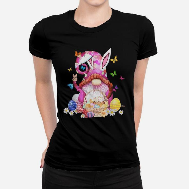 Easter Bunny Spring Gnome Easter Egg Hunting And Basket Women T-shirt