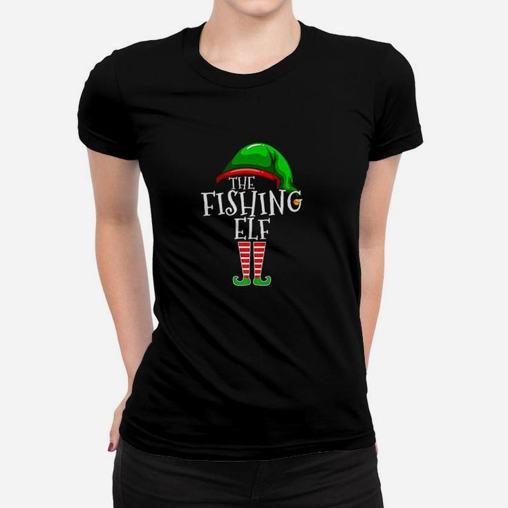 Fishing Elf Family Matching Group Christmas Gift Women T-shirt