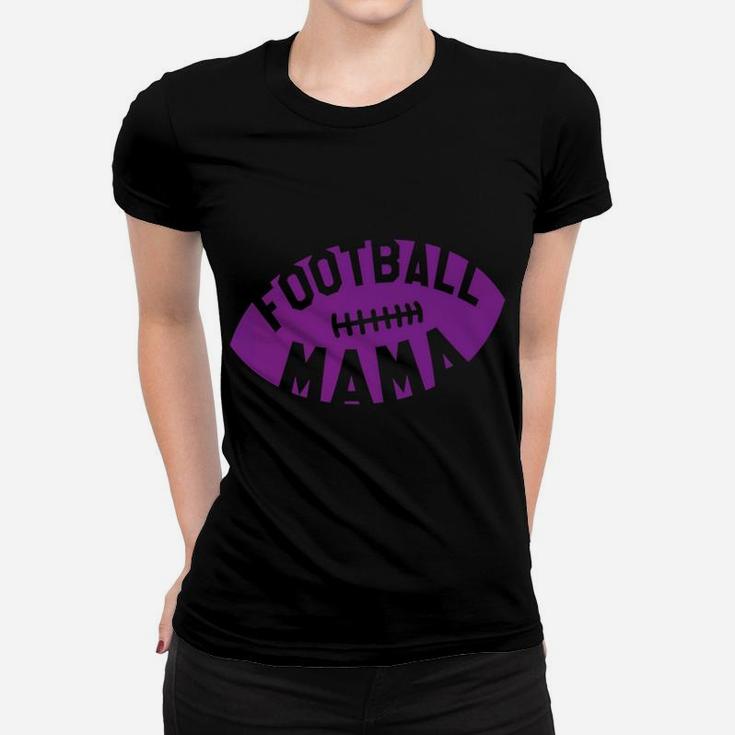 Football Mama Purple Helmet Retro Mom Gift Women T-shirt