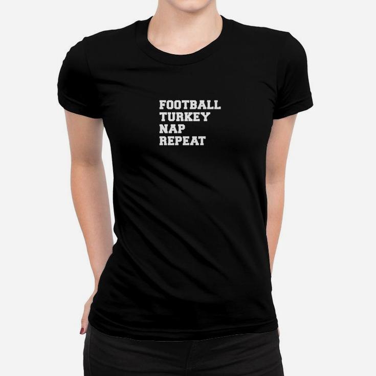 Football Turkey Nap Repeat Thanksgiving Day Sports Women T-shirt