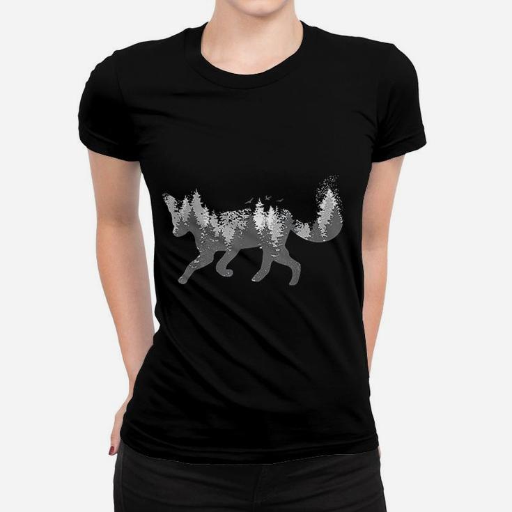 Fox Forest Nature Outdoor Hiking Camping Hunting Gift Women T-shirt