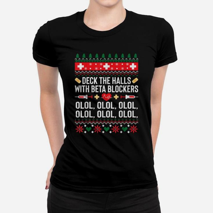 Funny Nurse Christmas Shirt Ugly Xmas Tshirt Gift Tee Women Women T-shirt
