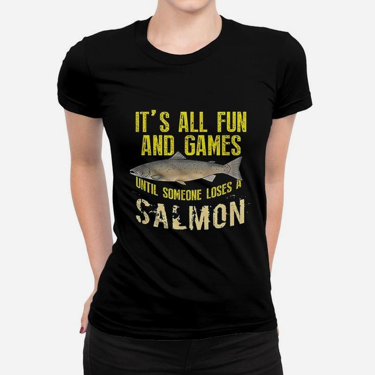 Funny Salmon Fishing Freshwater Saltwater Fish Gift Women T-shirt
