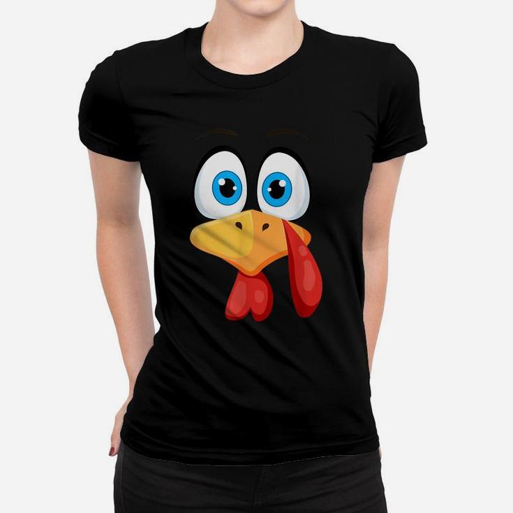 Funny Thanksgiving Shirts Turkey Face Costume Women T-shirt