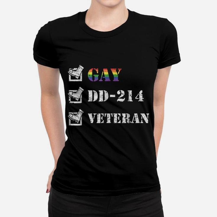 Gay Veteran Checklist Lgbt Veterans Day Gift Shirt Women T-shirt