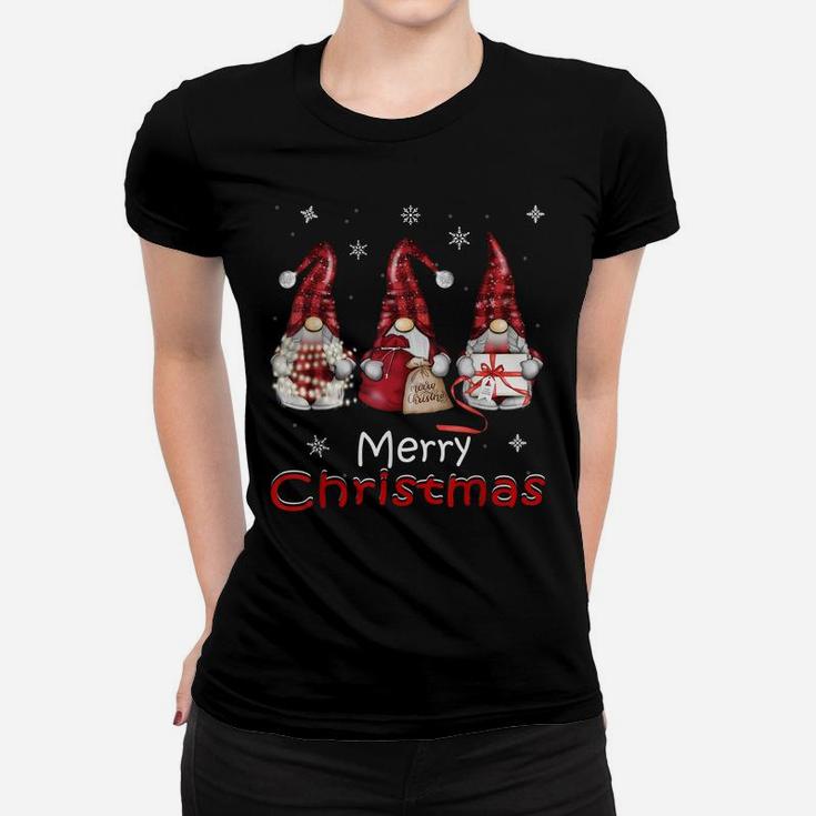 Gnome Family Christmas Shirts For Women Men - Buffalo Plaid Women T-shirt