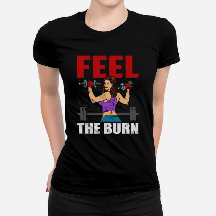 Good Fitness Girl Feel The Burn Ladies Tee
