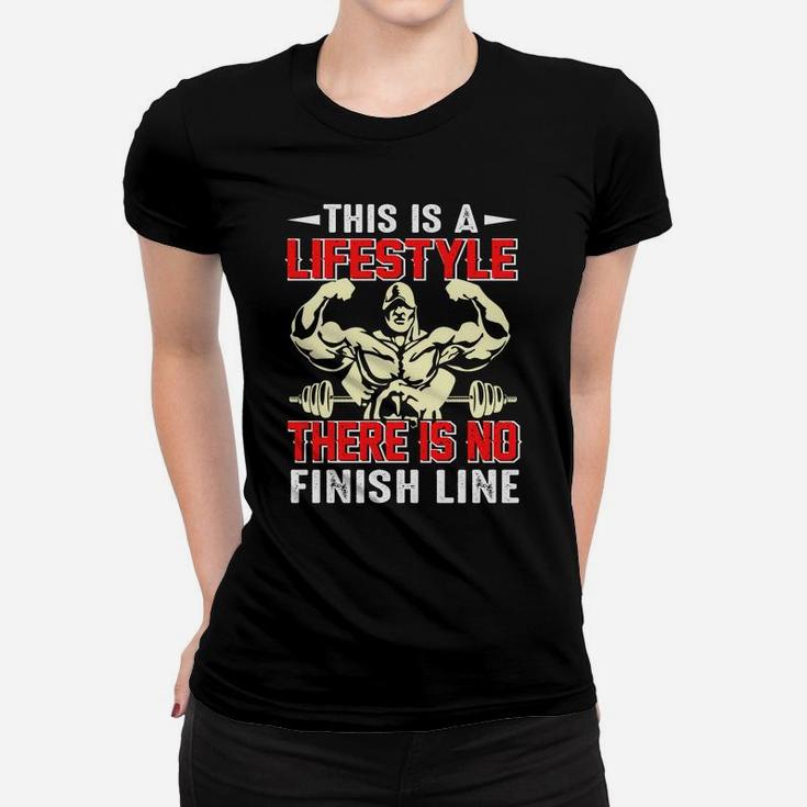 Gymer This Is A Lifestyle There Is No Finish Line Ladies Tee