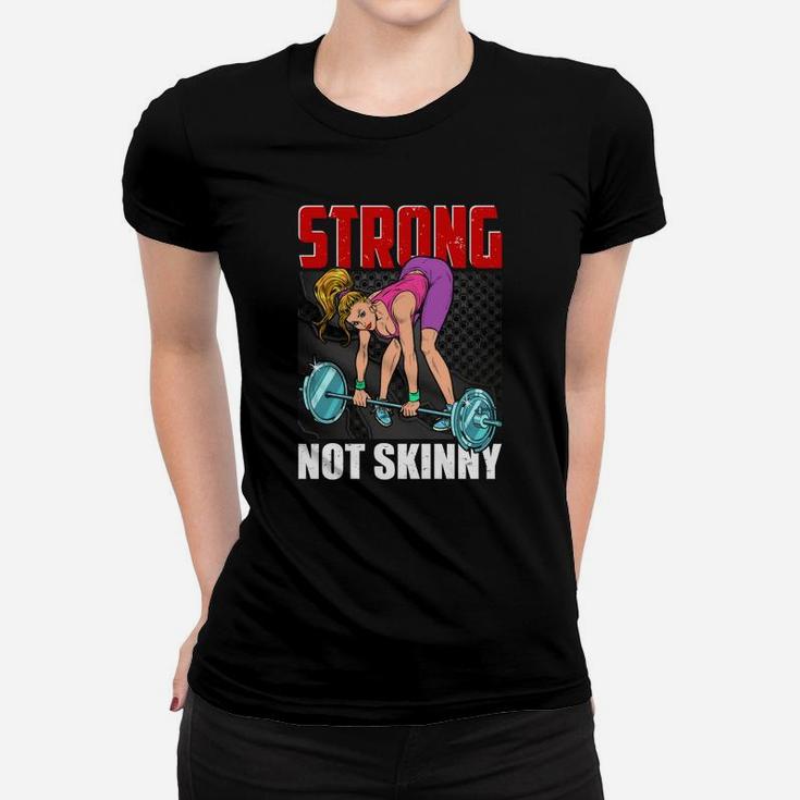 Gymnastic Girl Strong Not Skinny Motivation Ladies Tee