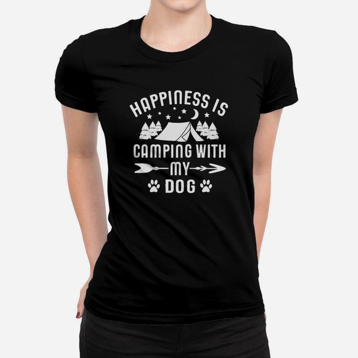Happiness Is Camping With My Dog Funny Shirt Women T-shirt