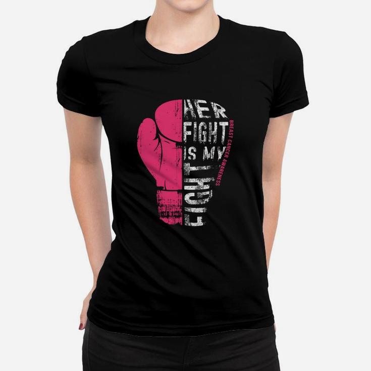 Her Fight Is My Fight Pink Boxing Glove Shirt Women T-shirt