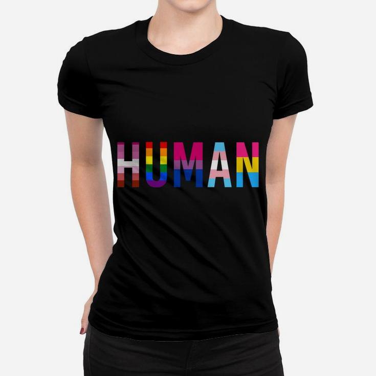 Human Lgbt Flag Gay Pride Month Transgender Rainbow Lesbian Sweatshirt Women T-shirt