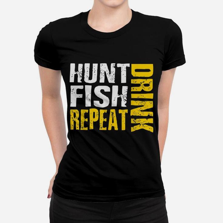 Hunt Fish Drink Repeat Funny Outdoor Sportsmen Women T-shirt