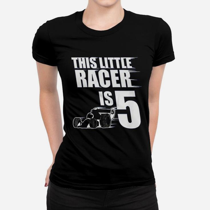 Kids 5th Birthday Boys Race Car Racing 5 Year Old Women T-shirt
