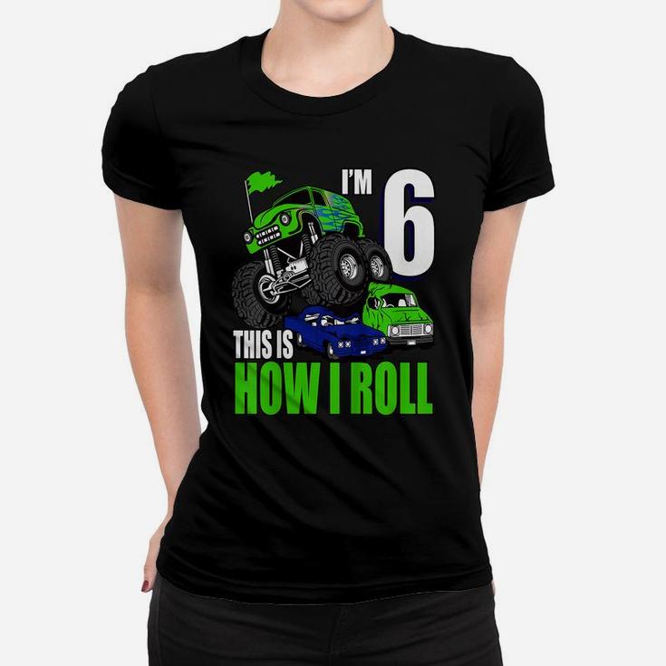 Kids 6 Years Old 6Th Birthday Monster Trucks Shirt Boys Women T-shirt