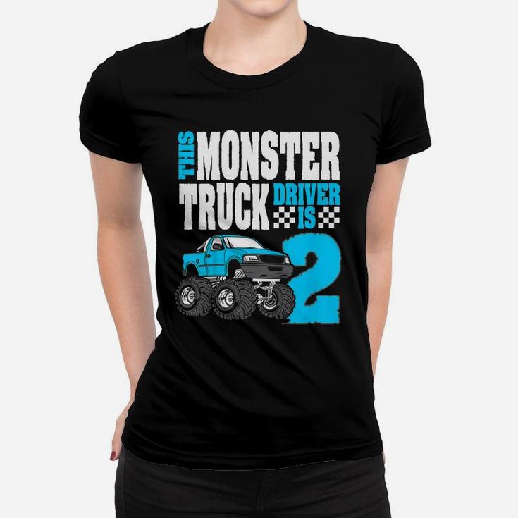 Kids This Monster Truck Driver Is 2 Birthday Top For Boys Women T-shirt