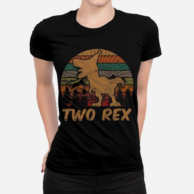 Kids Two Rex Dinosaur Lover 2 Year Old Gift 2Nd Birthday Boy Women T-shirt