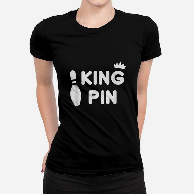 King Pin Bowling Funny Cute Couples Bowler League Gift Women T-shirt