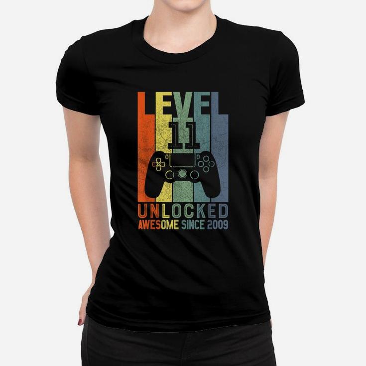 Level 11 Unlocked Awesome Since 2009 11 Birthday Gift Women T-shirt