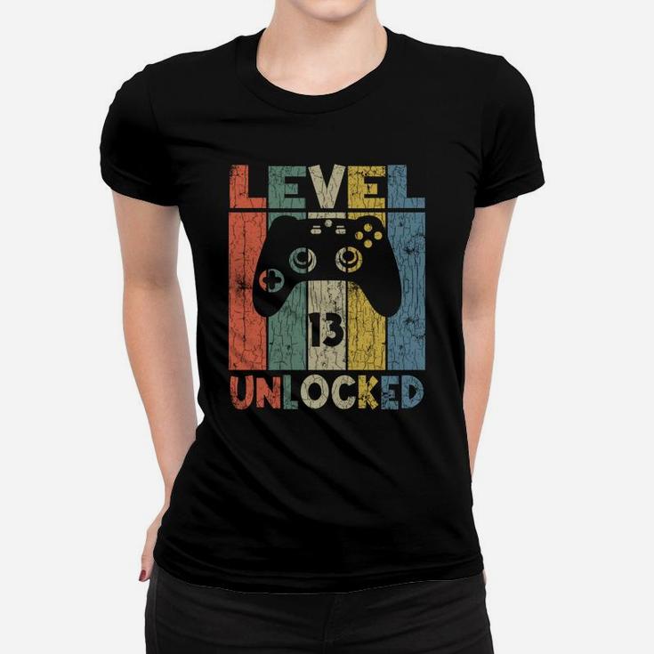 Level 13 Unlocked Gamer Birthday Funny Boy Girl Cute Graphic Women T-shirt