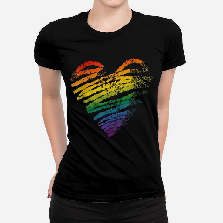 Lgbt Gay Pride Heart Flag Pride Month Gift Women T-shirt