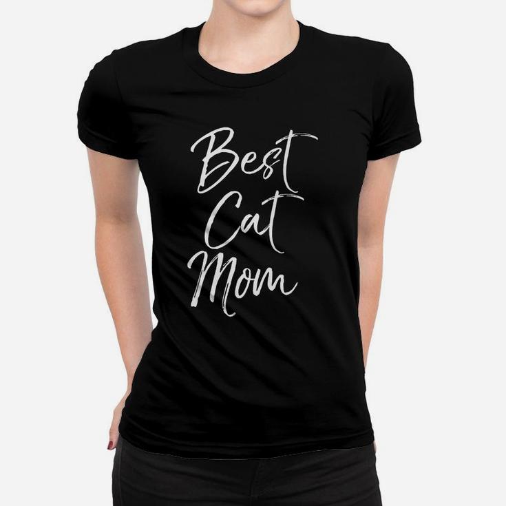 Mens Cute Mother's Day Gift For Cat Mothers Funny Best Cat Mom Women T-shirt