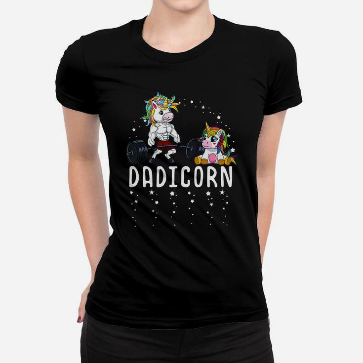 Mens Dadicorn Unicorn Dad Fitness Gym Weightlifting Birthday Women T-shirt