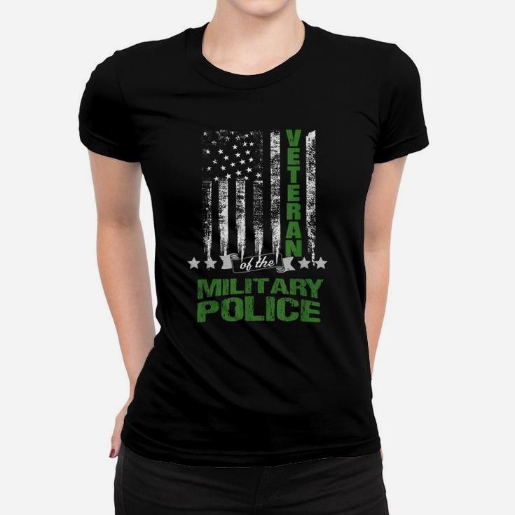 Military Police Veteran American Flag Women T-shirt