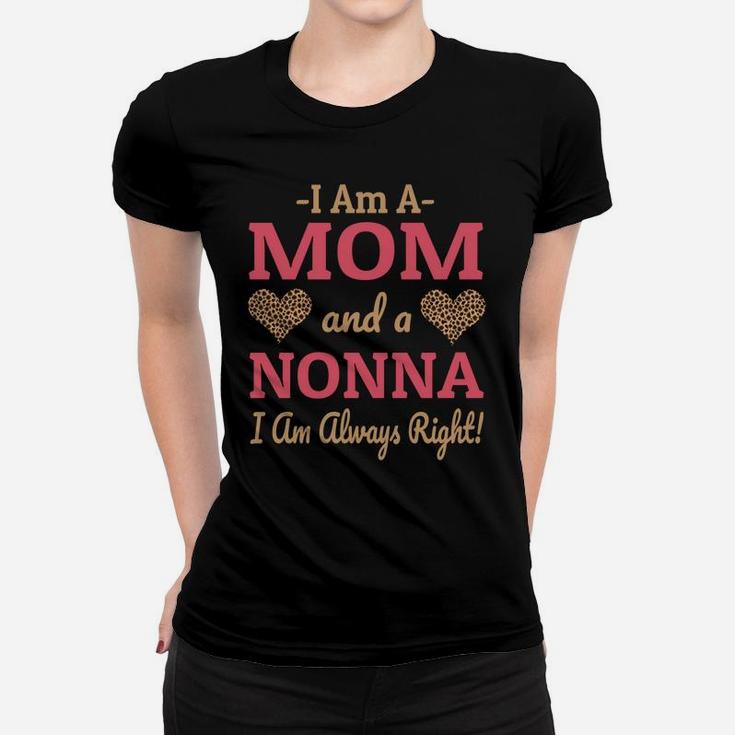 Nonna Mom Leopard Print Hearts Cute Funny Saying Gift Sweatshirt Women T-shirt
