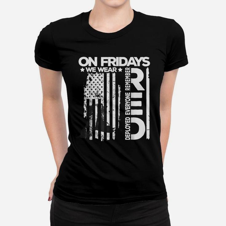 On Friday We Wear Red Veteran Red Friday Us Flag Women T-shirt