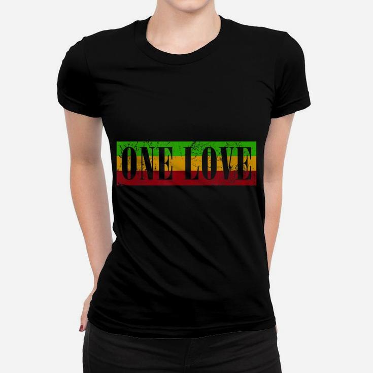 One Love Sign Rasta  Jamaica Retro Vintage Gift Women T-shirt